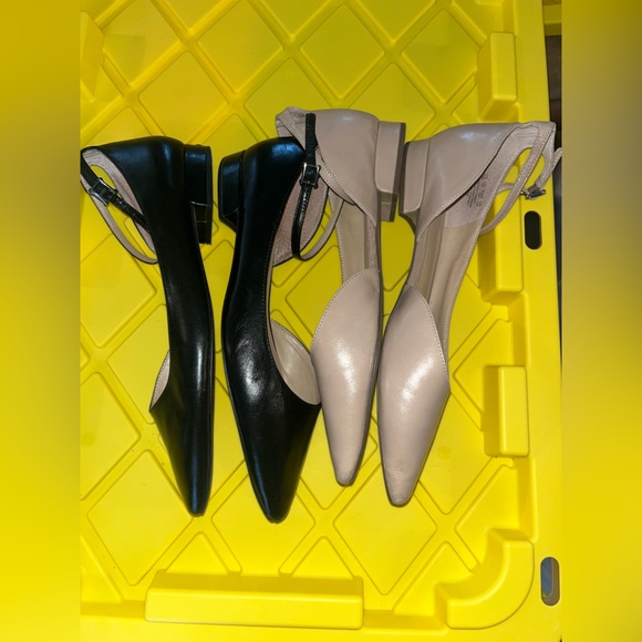 Franco Sarto Black and Cream leather slide flats size 13 women’s EUC - Picture 5 of 6